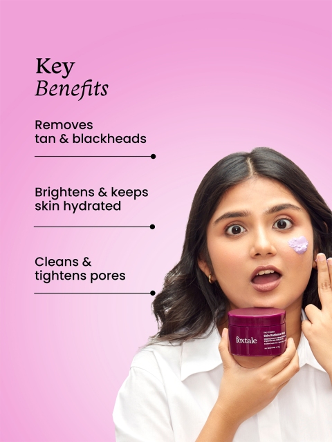 Foxtale DeTan Skin Mask with Lactic Acid & Brazilian Purple Clay for Glowing Skin - 75g - Image 2