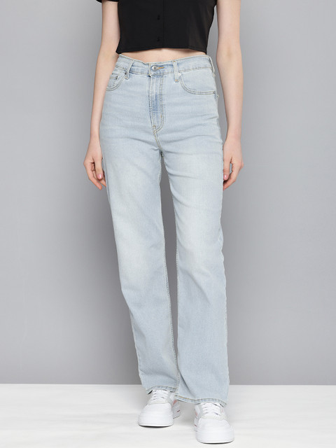 Levis Women Straight Fit High-Rise Heavy Fade Stretchable Jeans