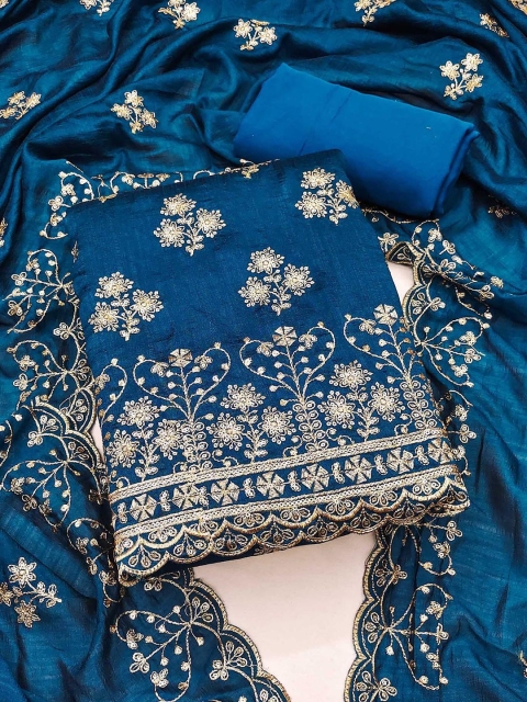 KALINI Ethnic Motifs Embroidered Unstitched Dress Material - Image 2