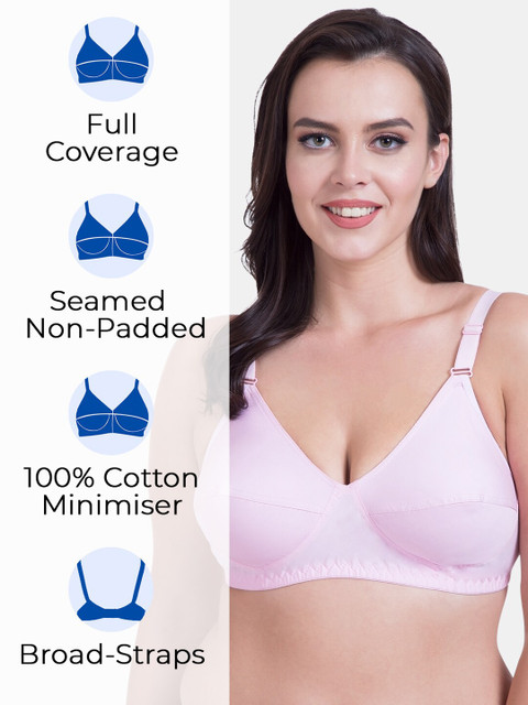 Souminie Plus Size Full Coverage Non Padded Pure Cotton Minimiser Bra With All Day Comfort - Image 6