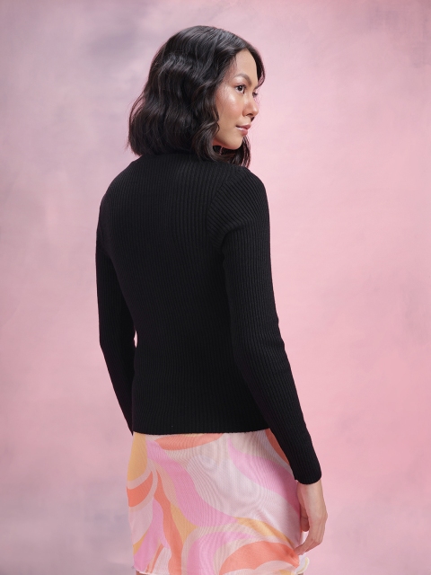 DressBerry Button Detail Ribbed Acrylic Pullover - Image 4