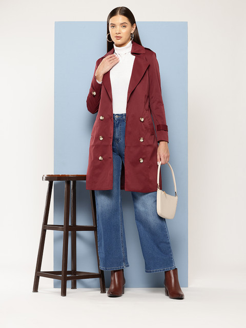 Chemistry Redloop Power Blazers Double-Breasted Longline Trench Coat with a Belt - Image 5