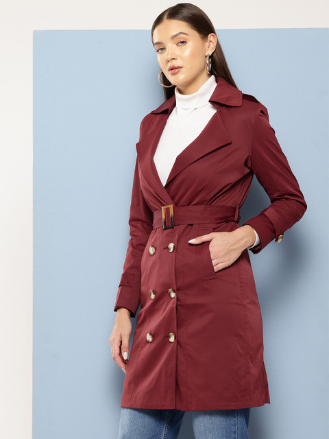 Chemistry Redloop Power Blazers Double-Breasted Longline Trench Coat with a Belt - Image 3