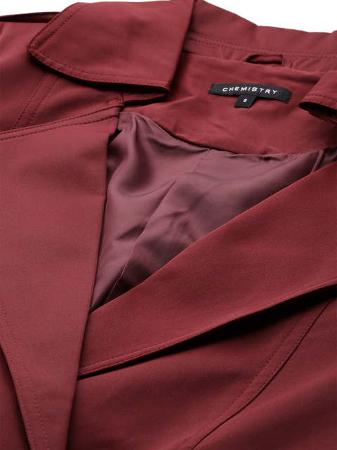 Chemistry Redloop Power Blazers Double-Breasted Longline Trench Coat with a Belt - Image 2