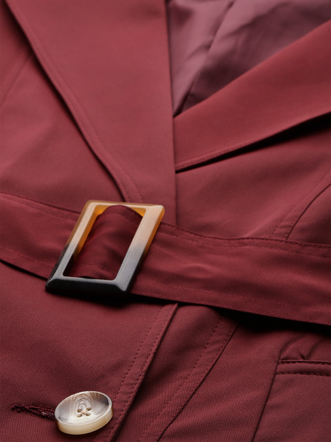 Chemistry Redloop Power Blazers Double-Breasted Longline Trench Coat with a Belt - Image 7