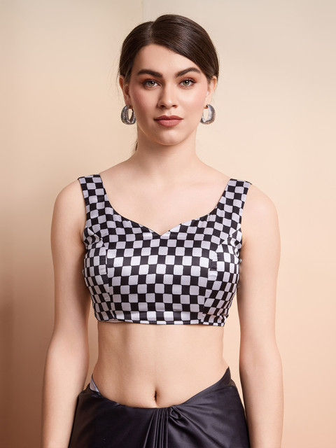 RACHNA Abstract Printed Satin Saree - Image 7