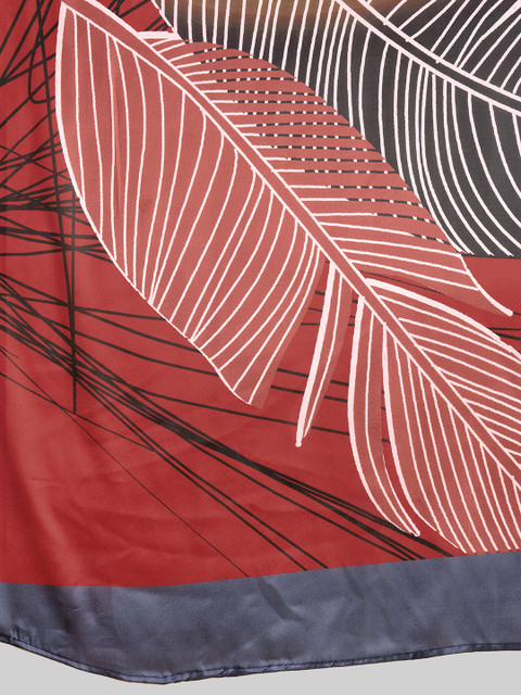 RACHNA Abstract Block Print Satin Saree - Image 6