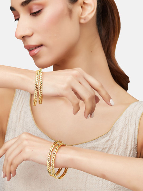 ATIBELLE Set Of 4 Gold-Plated Bangles - Image 5