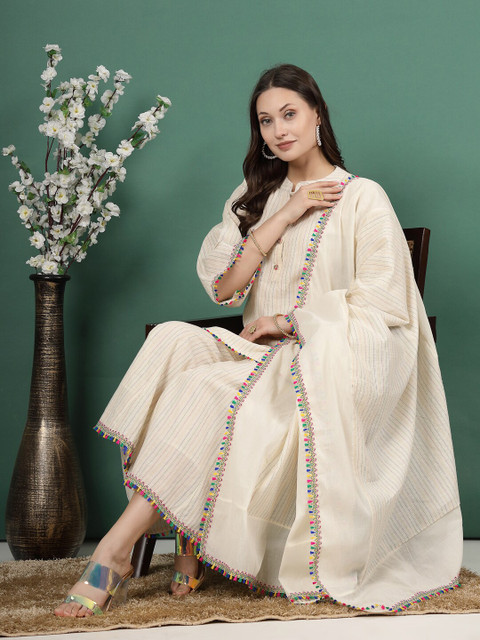 Clora Creation Embroidered Flared Knitted Ethnic Palazzo - Image 6