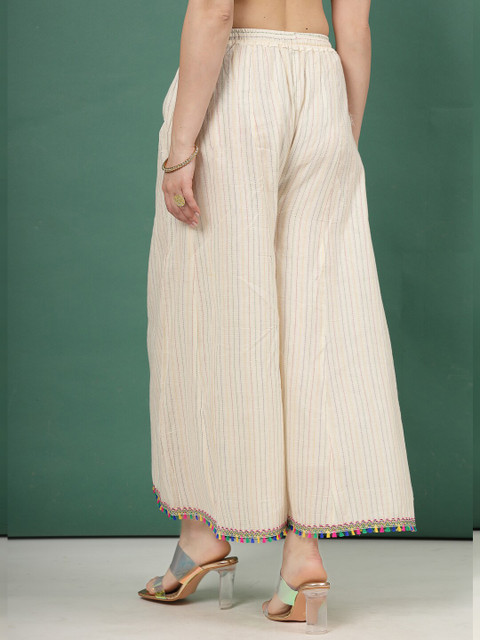 Clora Creation Embroidered Flared Knitted Ethnic Palazzo - Image 4