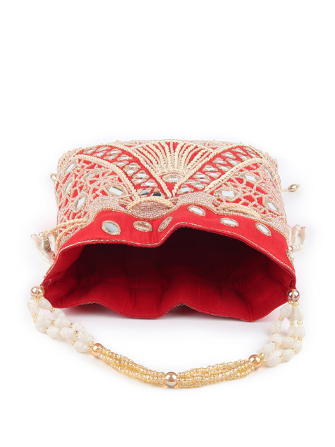 ODETTE Embroidered Potli Clutch - Image 5