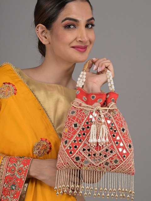 ODETTE Embroidered Potli Clutch - Image 6