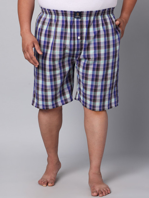 URBAN SCOTTISH Plus Size Checked Pure Cotton Boxers USBX143