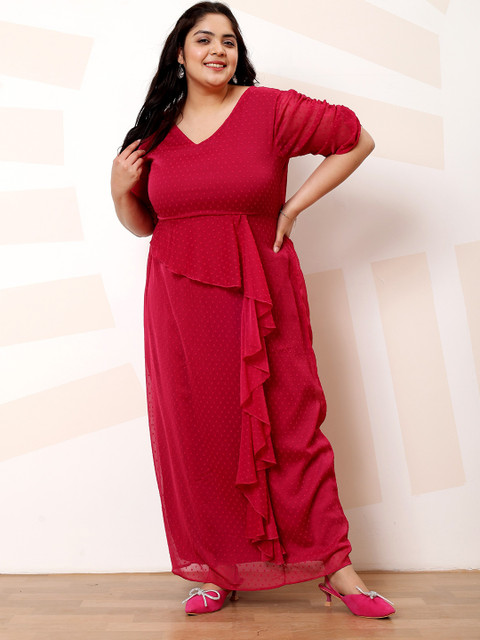 Athena Ample Plus Size Ruffled Maxi Casual Dress