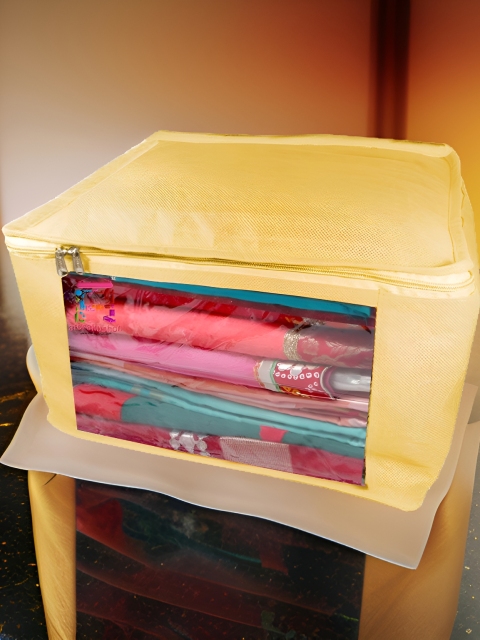atorakushon Cream-Coloured Set of 6 Reusable Clothes Storage Bags Wardrobe Organisers - Image 4