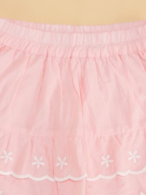 Pantaloons Junior Girls Embroidered Pure Cotton Flared Skirt - Image 4
