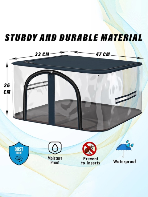 Kuber Industries Navy Blue 3 Pcs Regular Cloth Storage Organiser - Image 3