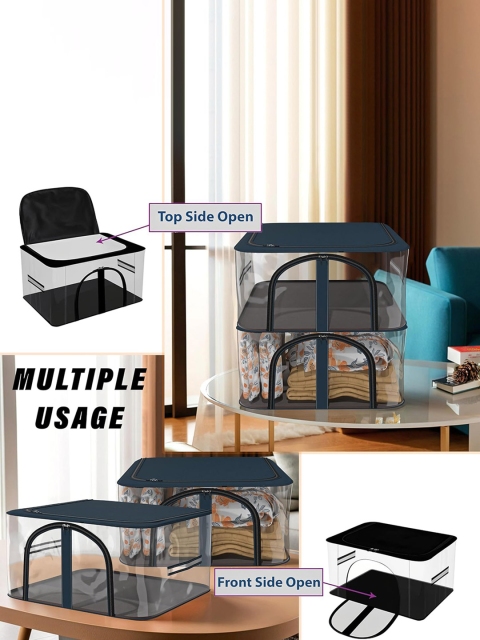 Kuber Industries Navy Blue 3 Pcs Regular Cloth Storage Organiser - Image 7