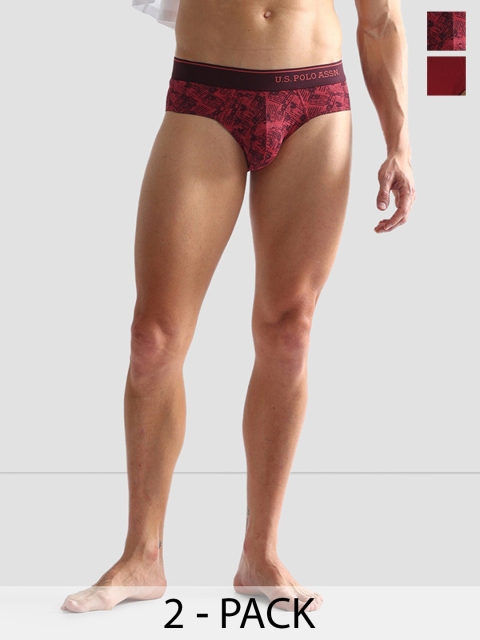 U.S. Polo Assn. Pack Of 2 Pure Cotton Hipster Briefs OEB08-125-P2