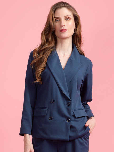 Golden Kite Notched Lapel Long Sleeves Double-Breasted Blazers