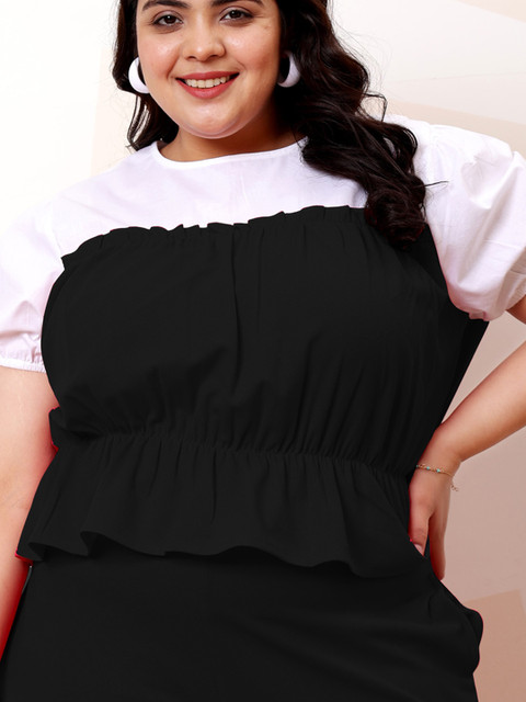 Athena Ample Plus Size Colourblocked Top & Trouser - Image 2