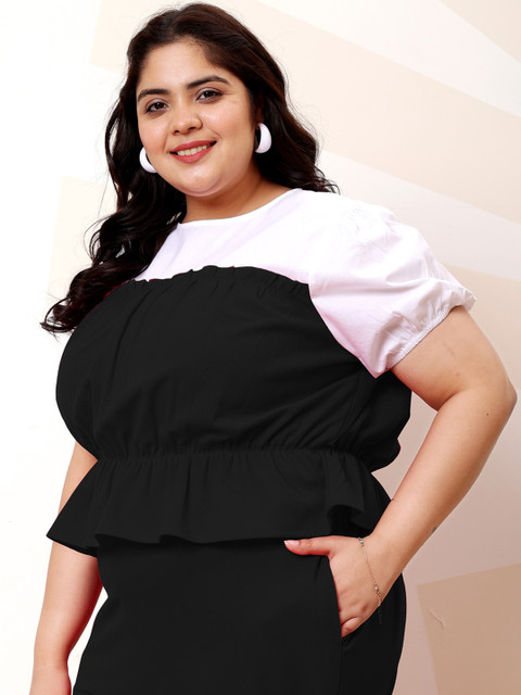 Athena Ample Plus Size Colourblocked Top & Trouser - Image 6