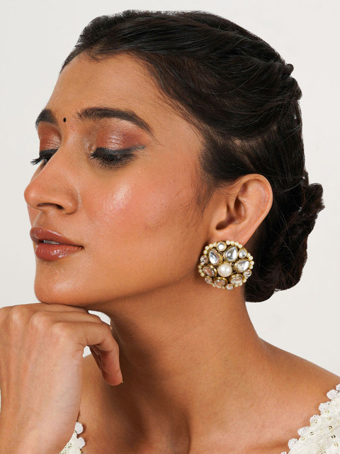 BeAbhika Gold Plated Kundan Studs