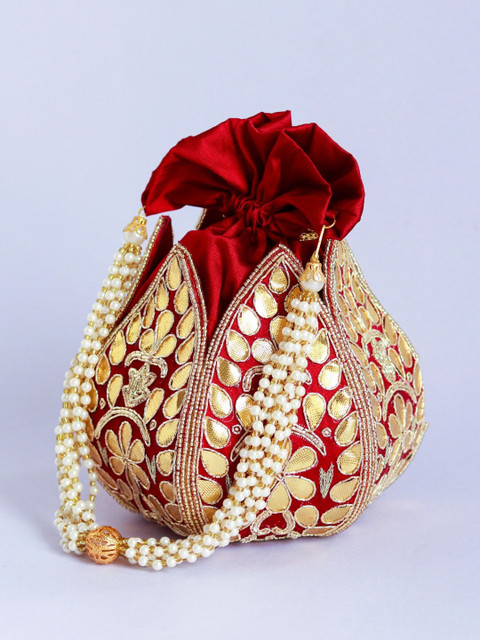 THE TAN CLAN Embroidered GotaPatti Potli Clutch - Image 2