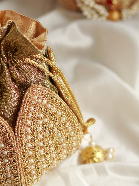 THE TAN CLAN Embroidered Potli Clutch - Image 5