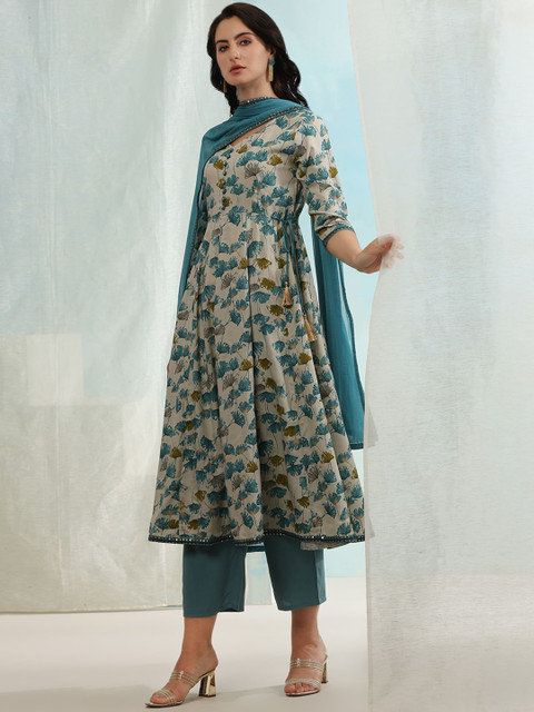 Khushal K Floral Printed Empire Kurta with Trouser & With Dupatta