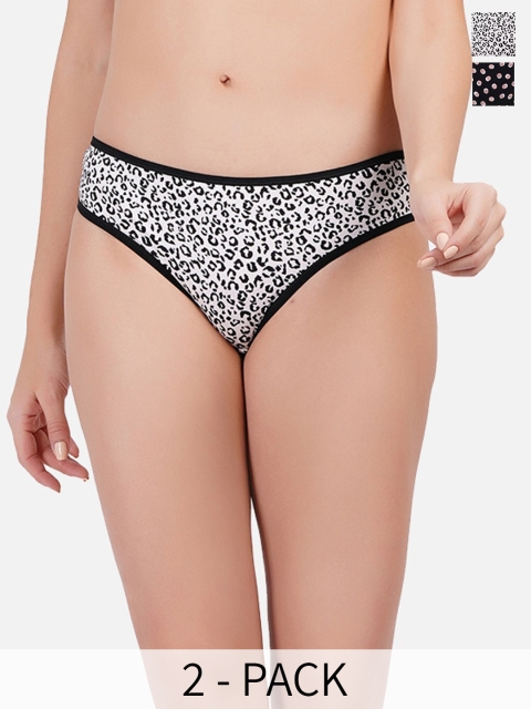 FIMS Pack Of 2 Printed Stretchable Hipster Briefs