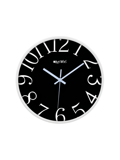 OLIVE TREE White & Black Round Shaped Contemporary Analogue Wall Clock - Image 3