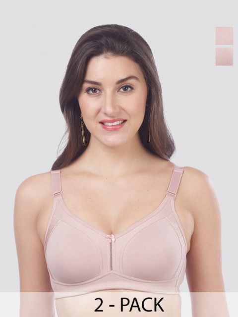 MAASHIE Pack of 2 Double Layered Cups High Support Lace Bra FWN-FWN