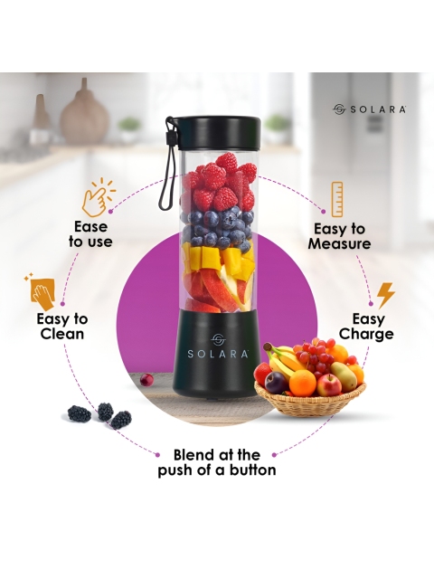 Solara Black Blendkwik Portable Blender 450 ml - Image 2
