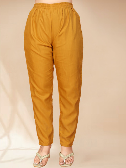 Anouk Yellow Ethnic Motifs Yoke Design Thread Work Kurta with Trousers & Dupatta - Image 7