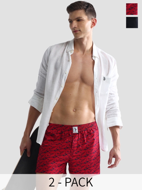 U.S. Polo Assn. Pack Of 2 Mid Rise Cotton Boxers OEX02-RZ0-P2