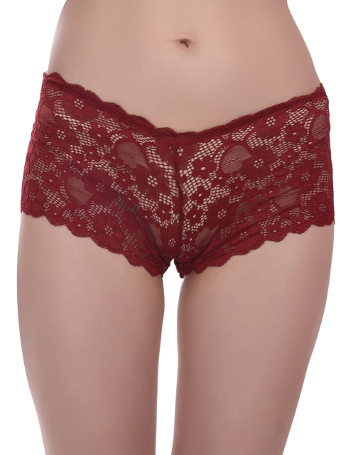 new blue eyes Self-Design Lace Boyshort Briefs