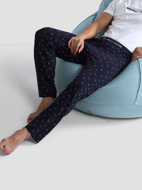 U.S. Polo Assn. Men Printed Mid Rise Lounge Pants - Image 5