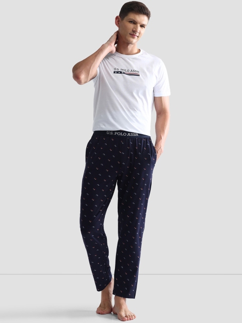 U.S. Polo Assn. Men Printed Mid Rise Lounge Pants - Image 4