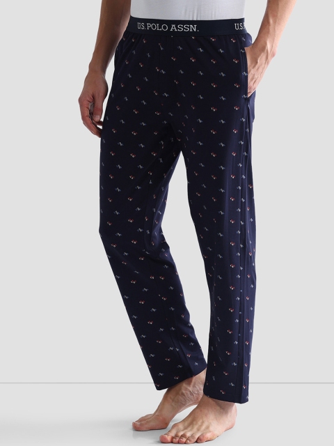 U.S. Polo Assn. Men Printed Mid Rise Lounge Pants - Image 2