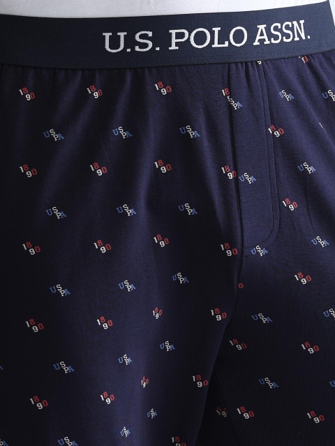 U.S. Polo Assn. Men Printed Mid Rise Lounge Pants - Image 6