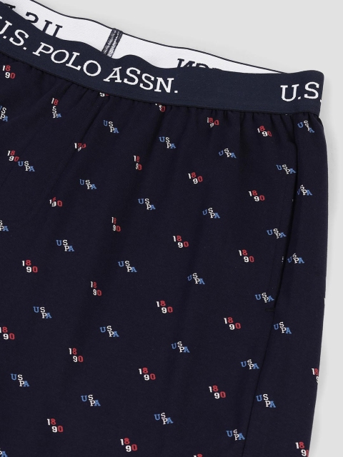 U.S. Polo Assn. Men Printed Mid Rise Lounge Pants - Image 7