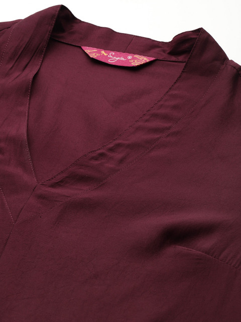 Sangria Sequin Detail Straight Kurta - Image 2