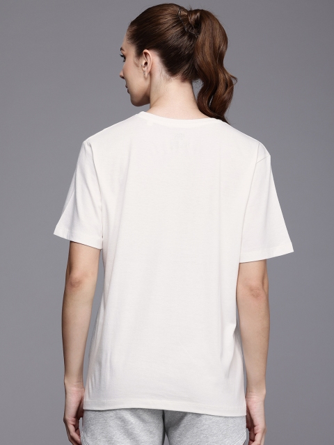 HRX by Hrithik Roshan Women Graphic Printed Pure Cotton Oversized T-shirt - Image 4