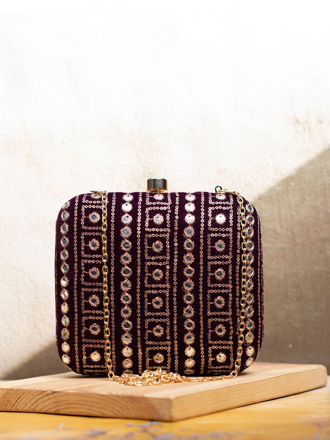 ARTKLIM Embroidered Box Clutch
