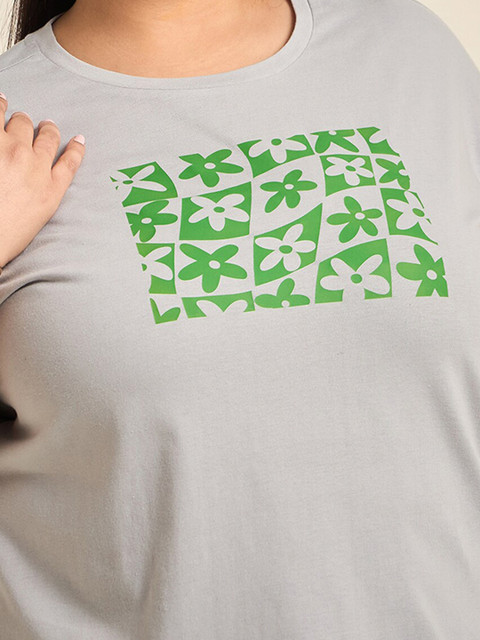 Sztori Typography Printed Short Sleeves Round Neck Cotton Applique T-shirt - Image 2