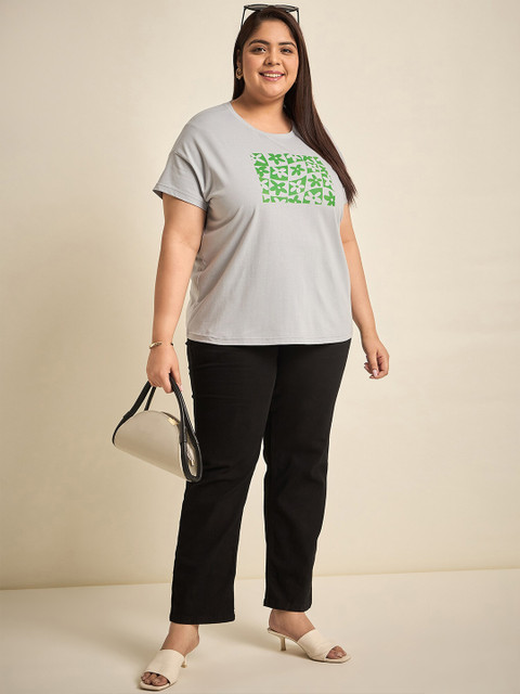 Sztori Typography Printed Short Sleeves Round Neck Cotton Applique T-shirt - Image 5