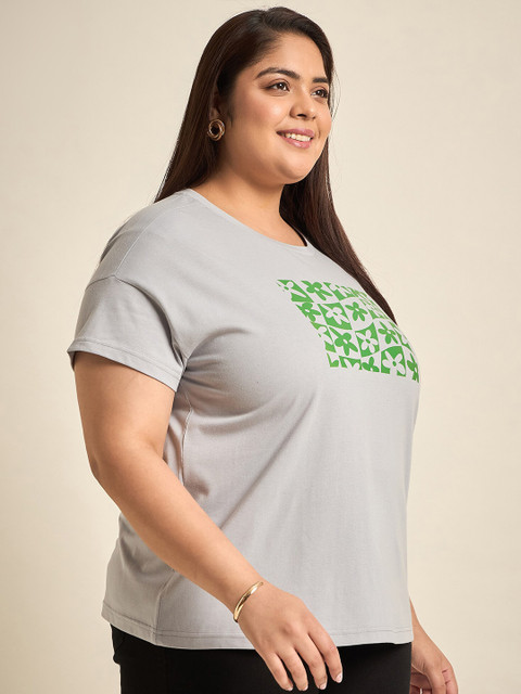 Sztori Typography Printed Short Sleeves Round Neck Cotton Applique T-shirt - Image 3