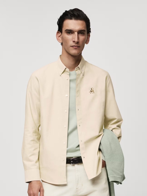 MISCHIEF MONKEY Classic Tailored Fit Button-Down Collar Casual Shirt