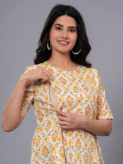 BAESD Floral Print Round Neck Maternity A-Line Top - Image 2